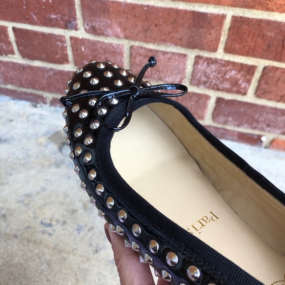 CHRISTIAN LOUBOUTIN | Black Studded Ballet Flats - Picture 10 of 13